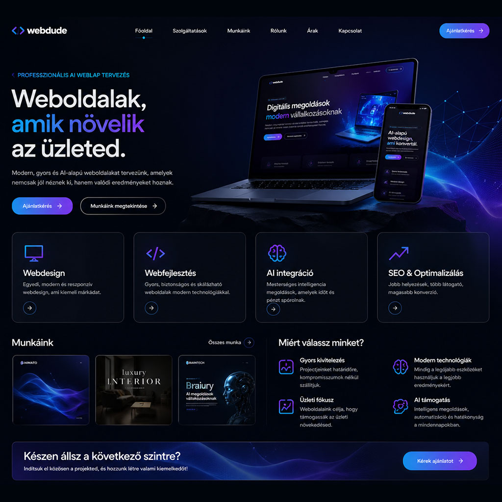 Prémium Webdesign & Konverziós UI Stúdió